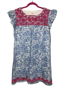 thml chana embroidered dress THML Blue Gingham Embroidered Detail Dress